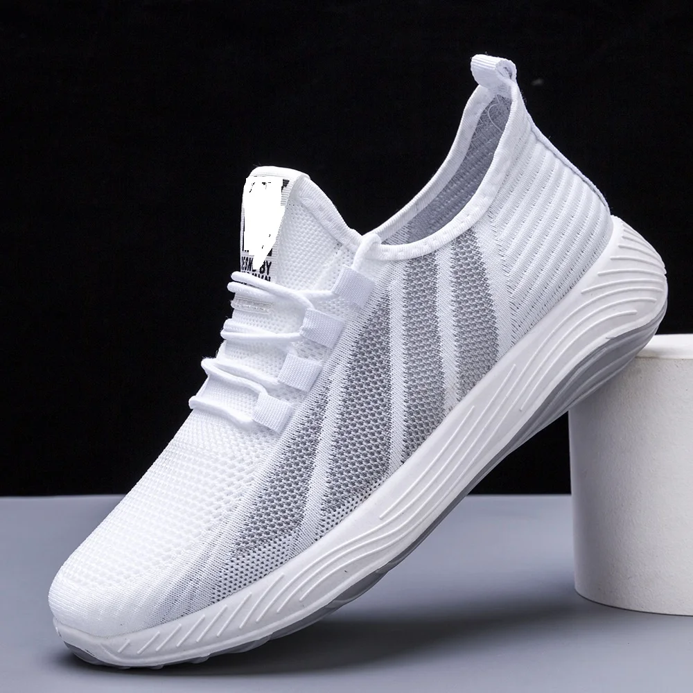 

new hot cheap low MOQ fly weaving knitted casual athletic custom boy sock sneakers OEM sporting running men walking shoes, 2 colors