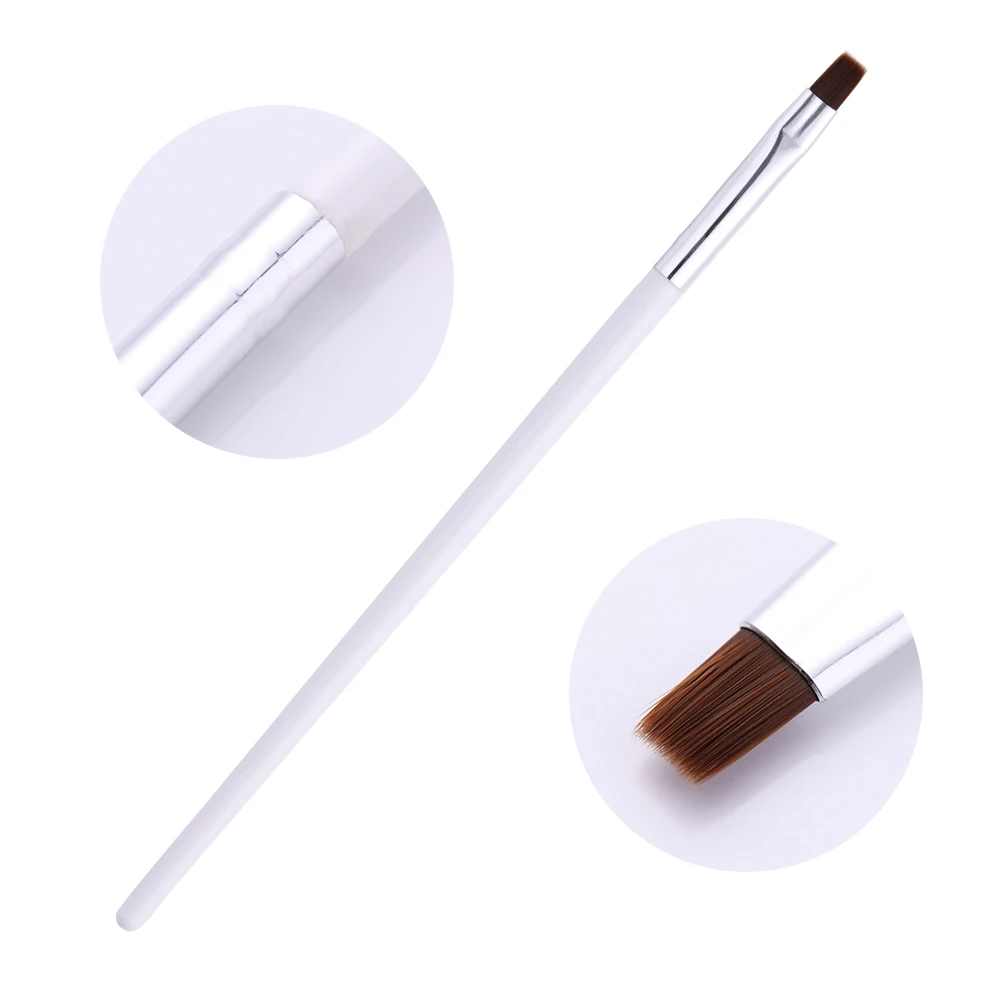 

1 PC Nail Brush Painting Gradient Drawing Nail Brushes White Handle Nail Art Pen Manicure Tools