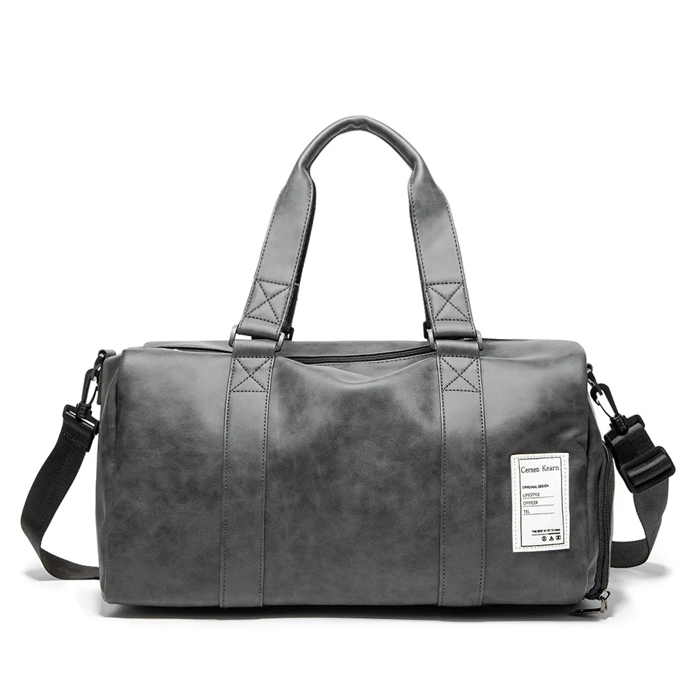 

Wholesale Casual Gym Bag Pu Leather Sports Travel Bag Men Duffle Bag