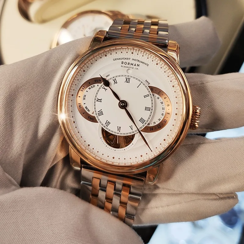 

BORMAN Automatic Wrist Watch Men Stainless Steel Strap Mechanical Movement High-End Quality Wristwatches