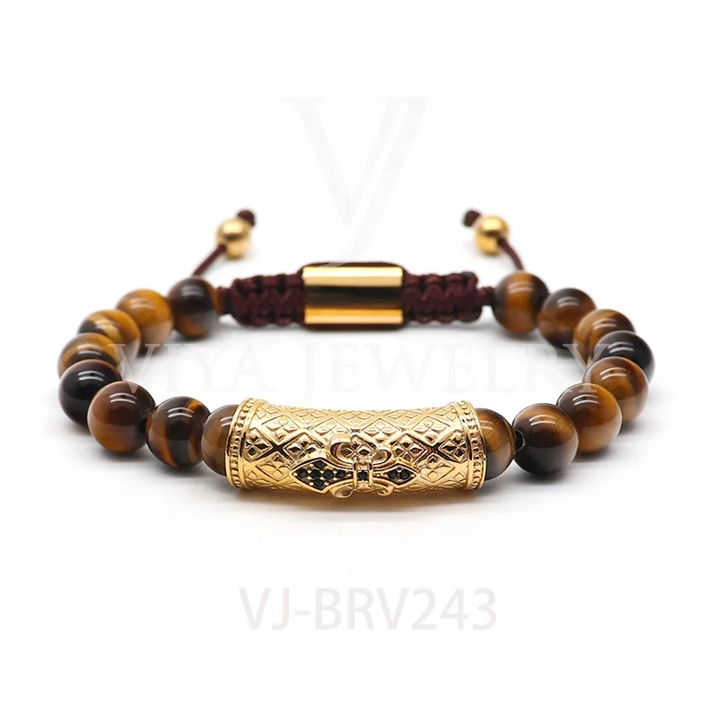 

2020 Natural plain beads 8mm stone bracelet Men energy bracelet, Customized color