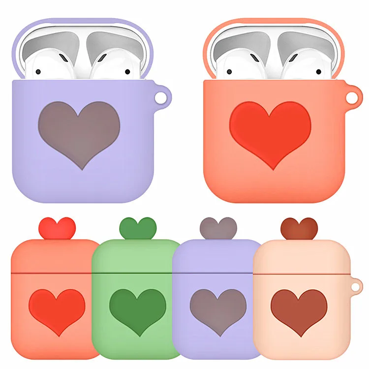 

Free Sample 2020 Newest for AirPods1/2 Case Cover Fashion Cute Love-Heart Pattern Matte AirPod Soft Shockproof Protective Cases