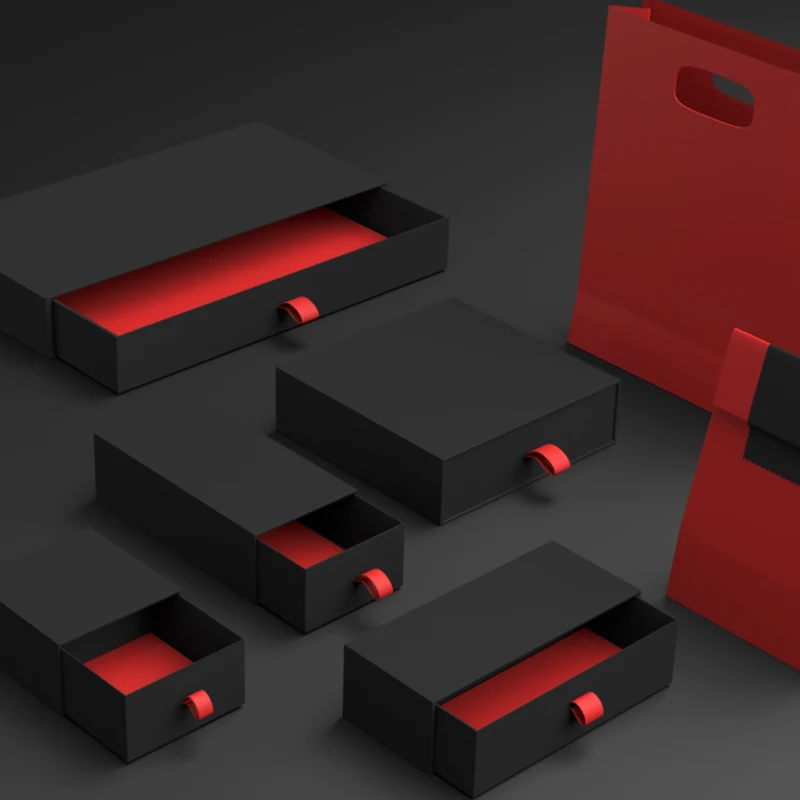 

Small Jewelry Packaging Box Halloween Jewelry Box Black Travel necklace Jewelry Box With Logo, Customized