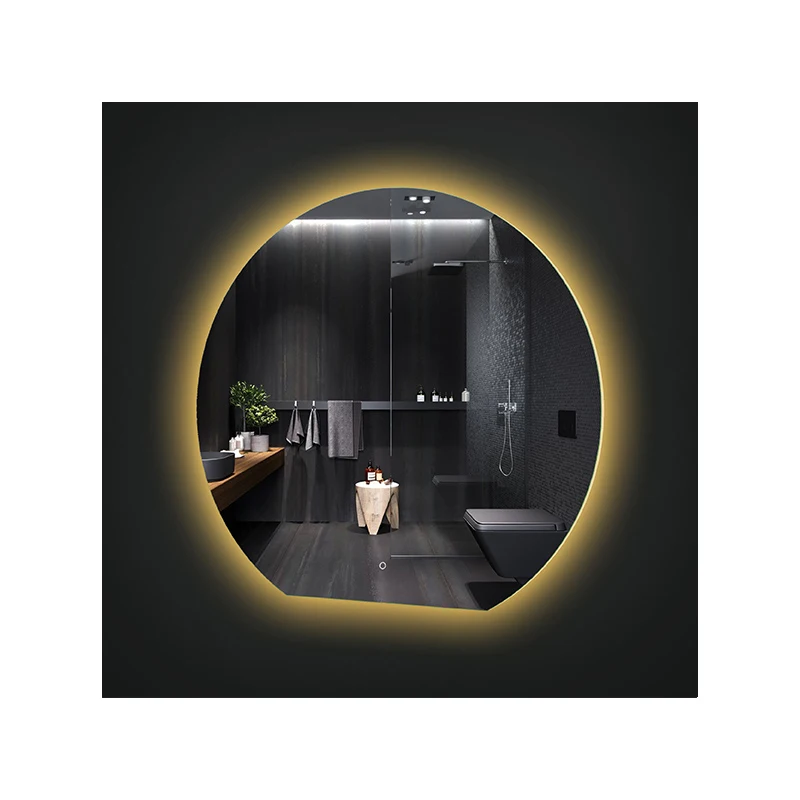 High quality modern style bathroom round lighting smart makeup mirror LED light with defogger and dimmable switch