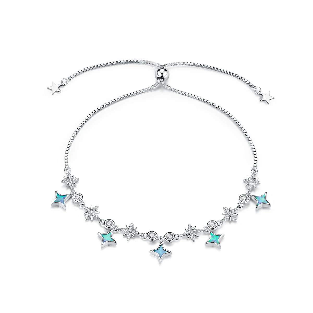 

BAMOER Rhinestone Star Bracelet for Women 925 Sterling Silver Bracelets with Latest Bracelet Designs BSB068