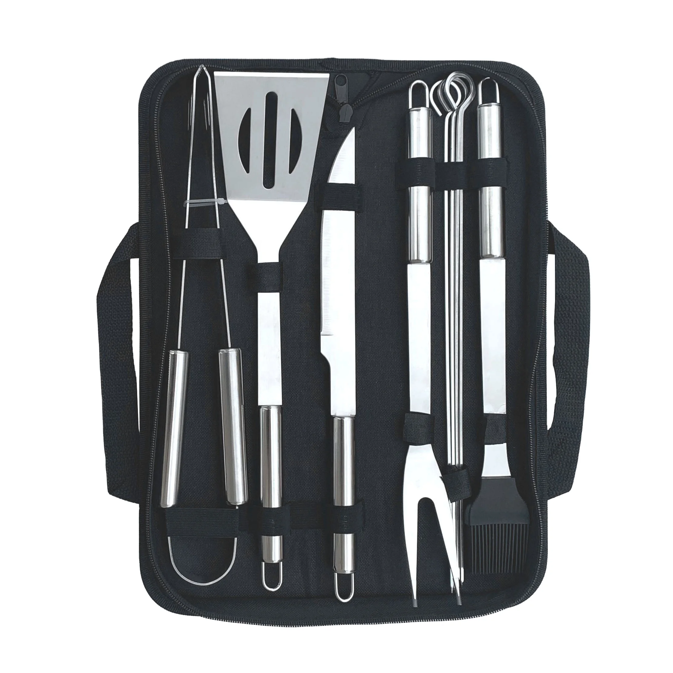 

9 Peces Professional Stainless Steel BBQ Grill Tool Set with Carry Case, Black