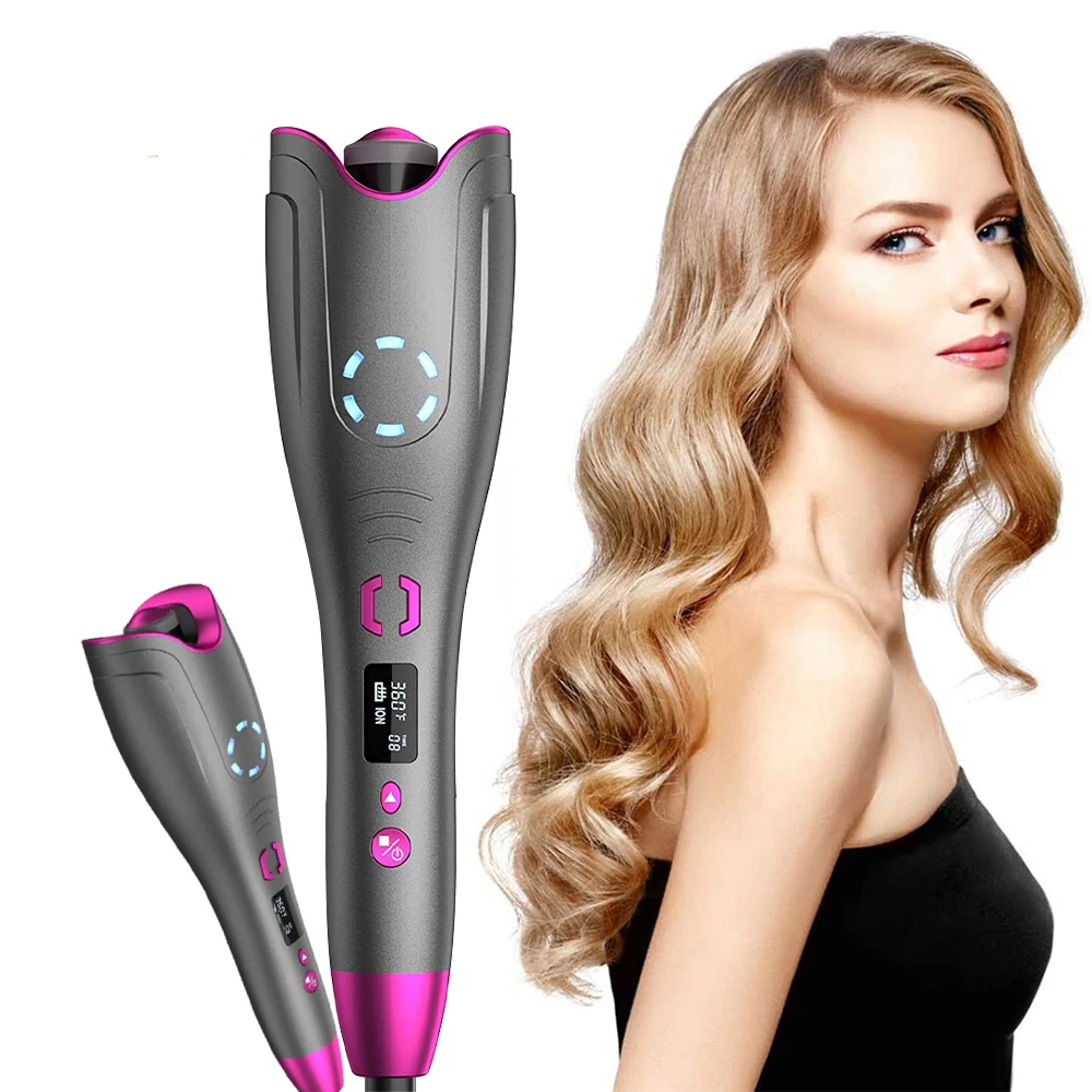 

High Quality Iron Hair Curler Wave Formers Curler Hair Rollers 360 Ceramic Wavy Auto Rotating Hair Curler, Black, white ,rose glod ,any color can be customized