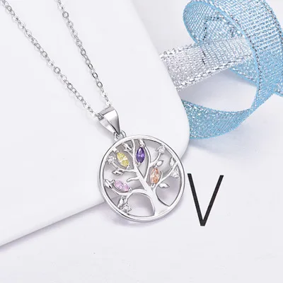 

925 Sterling Silver Jewelry Zircon Tree Of Life Pendant Necklace For Women