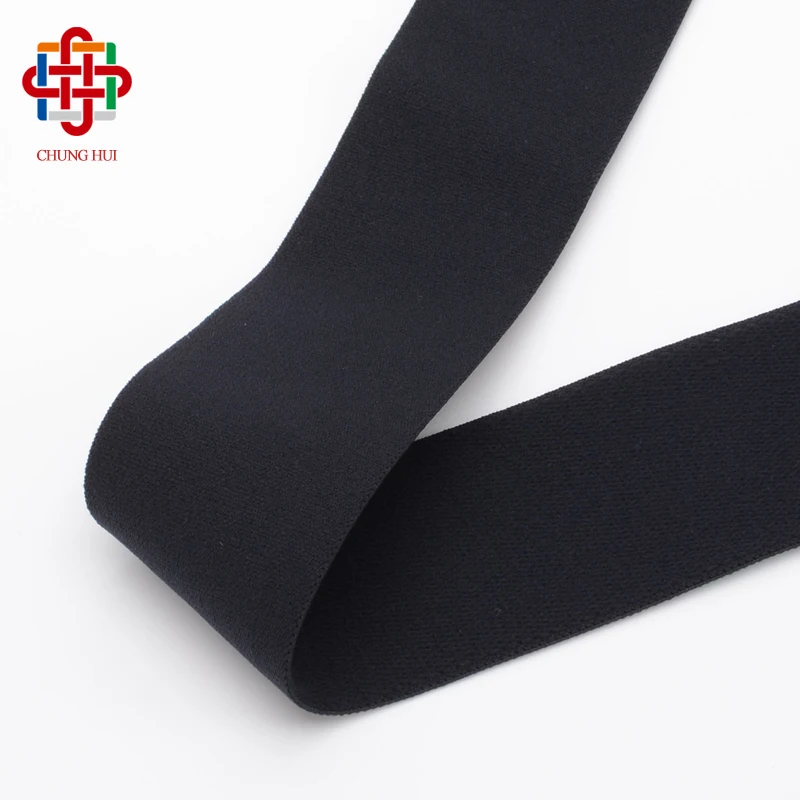 

CHUNGHUI Custom Logo 4.5cm Wide Polyester Elastic Webbing For Garment Underwear Pants, Black/white/multicolor