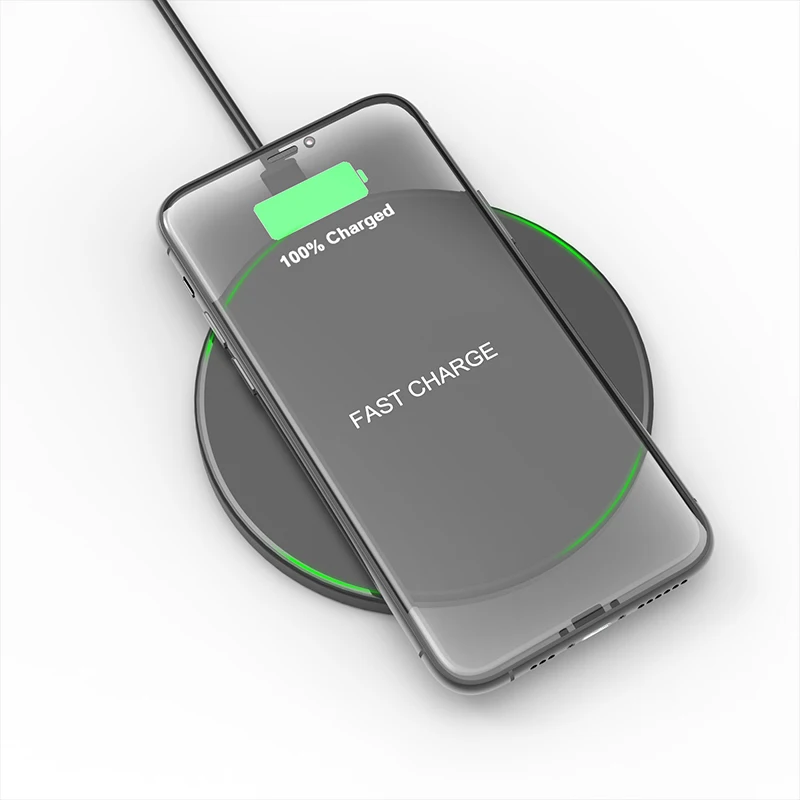 

10W portable charger for iPhone and Android smart phone wireless charging, Black