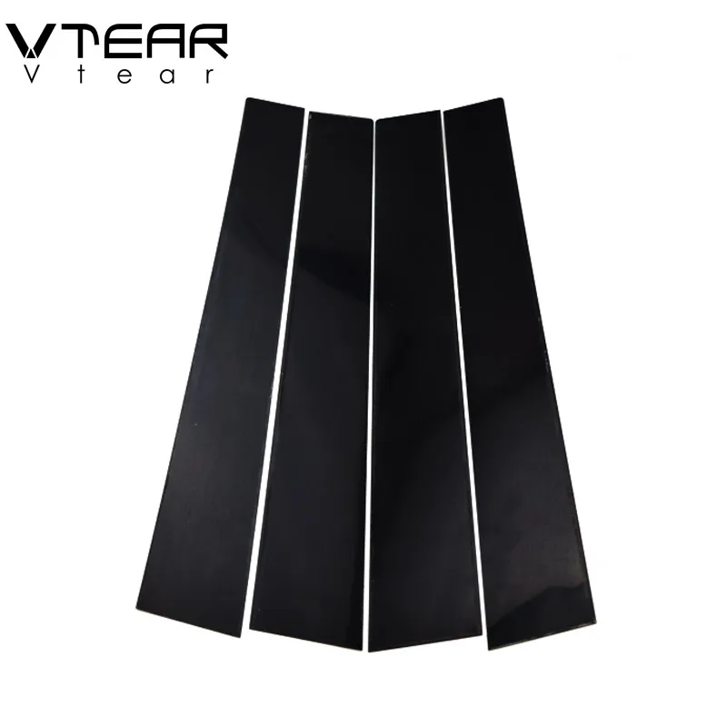 

Vtear For Toyota Highlander car window sticker center pillar decorative film post protection column molding stickers car-styling, Black