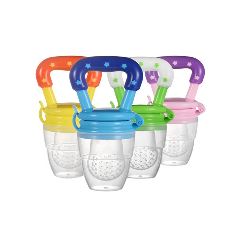 

BPA-Free Soft Safe Silicone Pouches Silicone Baby Fresh Fruit Food Feeder Pacifier For Infant, 6 colors