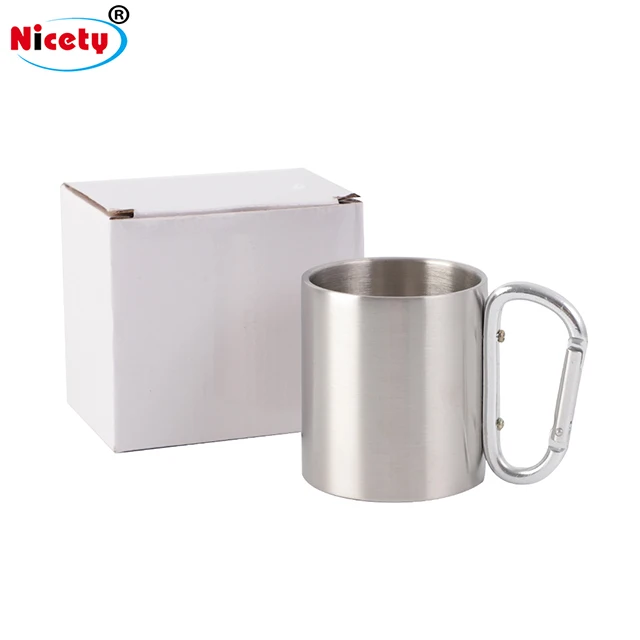 

customizable stainless steel coffee travel mug logo stainless steel sublimation travel carabiner mug