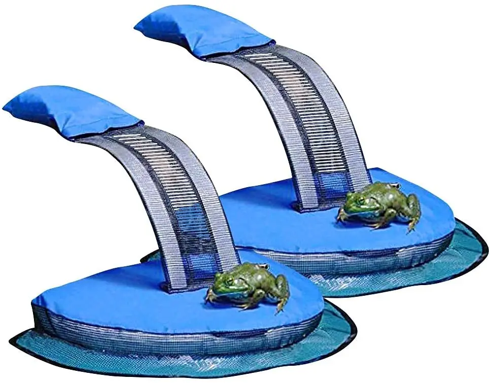 

Inflatable Frog Escape Ramp Swimming Pool Critter Accessories Animal Saving Escape Ramp, Blue