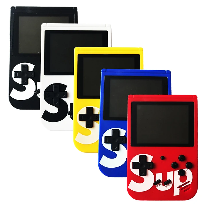 

400 Sup game box Retro Portable Mini Handheld Game Console 3.0 Inch Kids TV Out Game Player With 1000mAh Battery, Black white red blue yellow