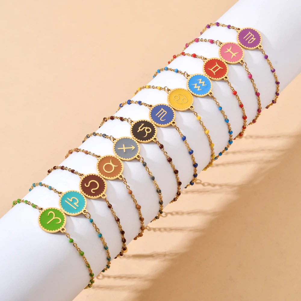 

ZMZY Color the twelve animals Zodiac Women's Bracelet Leo Cancer Virgo Libra Zircon Statement Jewelry Boho Bangles Bracelets