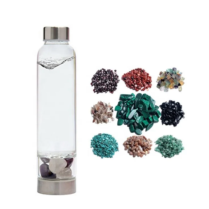 Wholesale glass crystal healing water bottle crystal water bottle