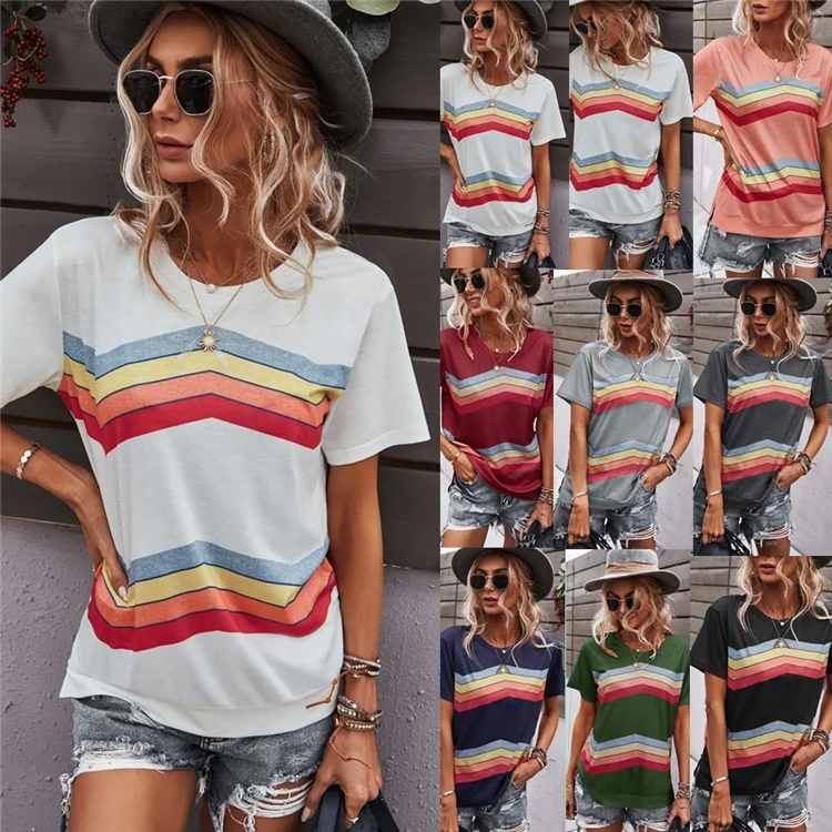 

2021 Summer casual short-sleeved sport women's T-shirt top