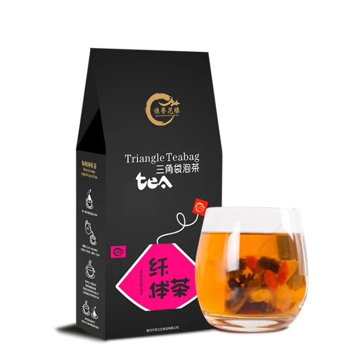

free shipping OEM Organic Rose natural herbal tea detox for slimming tea weight loss with Christmas pack effective teaslimming