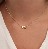 

Tiny Heart Dainty Initial Personalized Letter Necklace