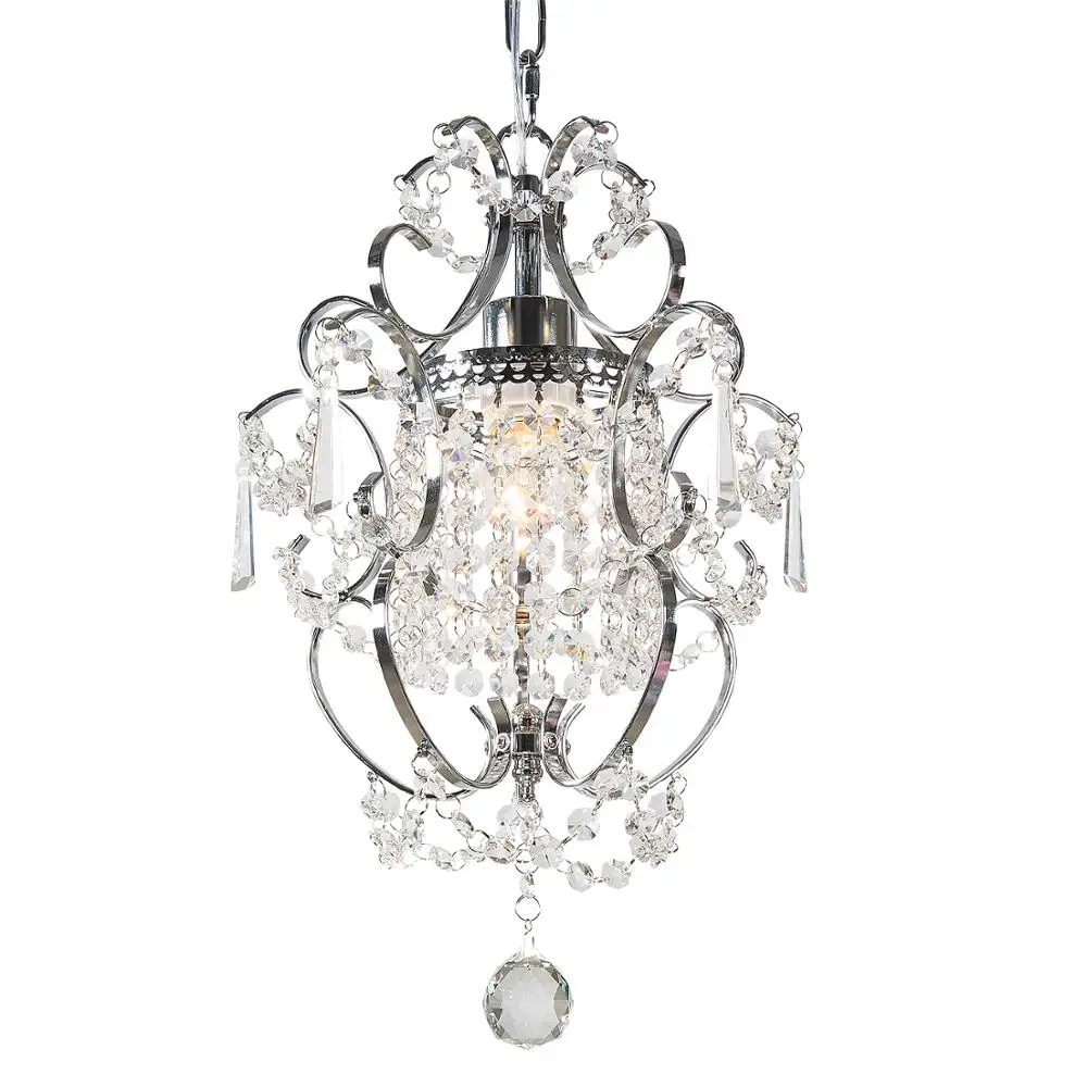 1-Light Modern Crystals Chandeliers, Small Pendant Lighting,Ceiling Lights Fixtures for Bedroom Dining Room,Bronze