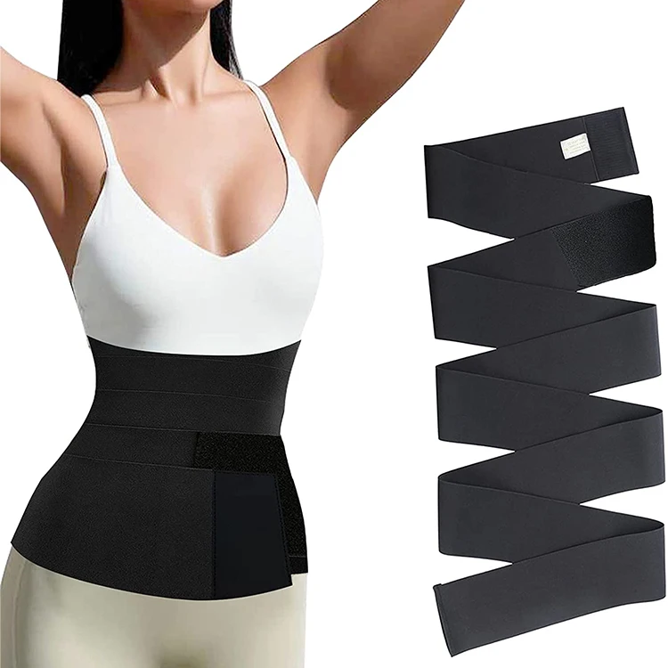 

Wrap Waist Trainer Tape for Women Adjustable Abdominal Binder Lumbar Support Shaper Belt Postpartum Belly Wrap, Black or customized color