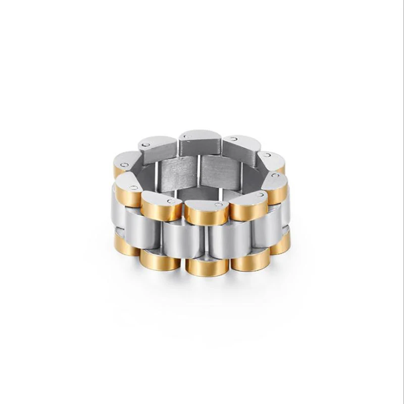 

Blues RTS 10mm Stainless Steel Hop hop Style Men Watch Link Chain Ring