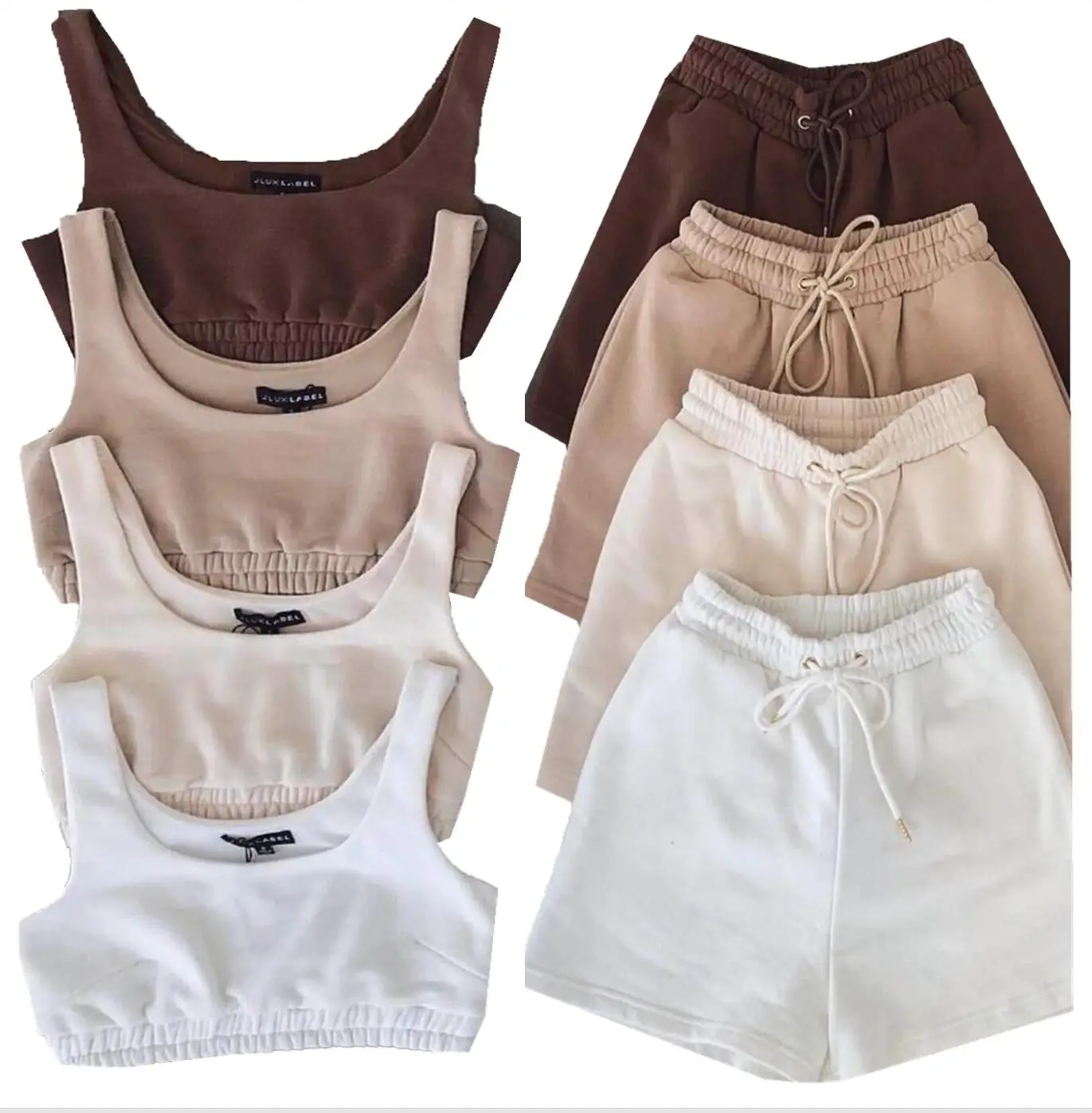 

jersey active sports bra and shorts set Ensembles de shorts Trajes cortos sports bra biker short sets workout set