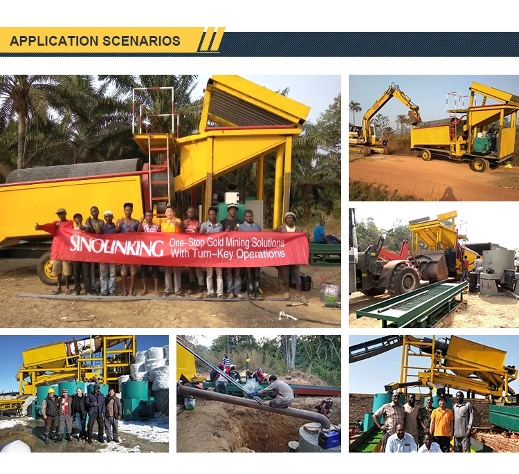 Alluvial Gold Washing Machine Screen Trommel Processing Plant Mobile Gold Mining Equipment