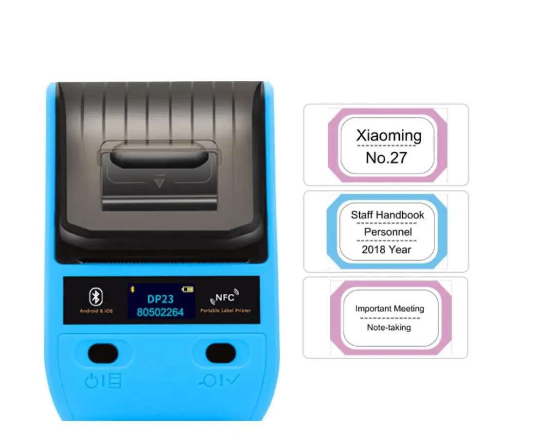 

DeTong 58mm Blue Tooth Portable Label Maker Color Cartoon Label Printer Machine Name Stickers Printer