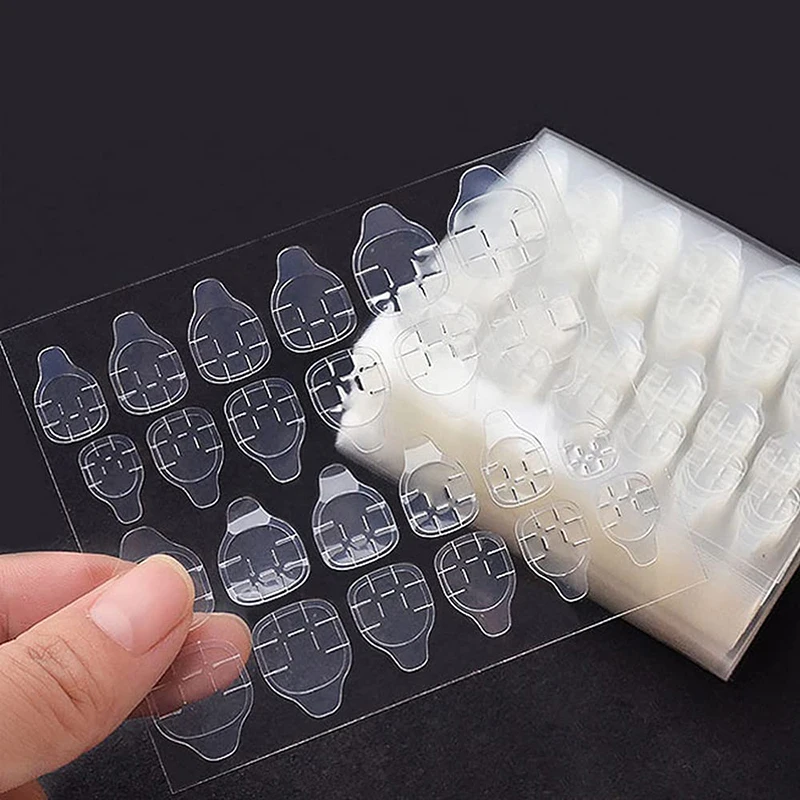 

Double Side Glue Nail Sticker for Press on Nail Sticky Tabs Breathable Transparent False Nail Tips Jelly Adhesive Tabs