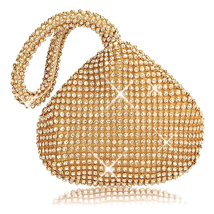

Women's Sparkly Rhinestone Purse Triangle Designer Chain Clutch Bag Party Prom Wedding Purse Evening Bag, Customized