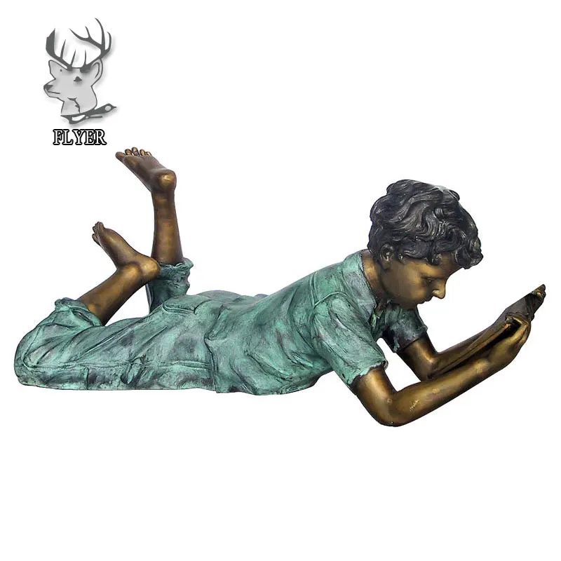 Outdoor Life Size Bronze Children Statue Cast Bronze Kids Statue