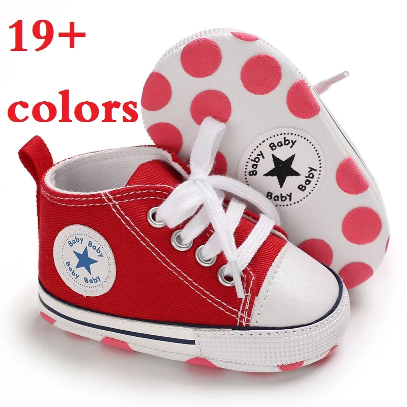 

Designer wholesale ODM/OEM Canvas shoes first Walker kids boy and girl crib Baby shoes, 16 colors