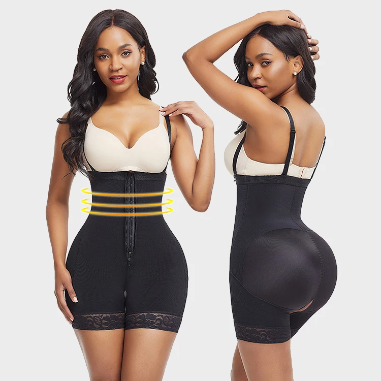 Wholesale Compression Elasticity Adjustable Hooks High Waist Tummy Control Open Crotch Shapewear Bodysuit Butt Lifter Panties