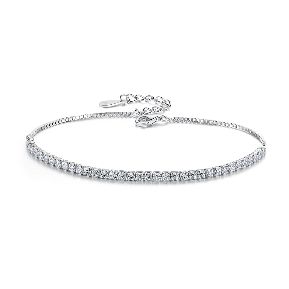 

100% 925 Sterling Silver Bracelet Zircon Bracelet for Women Jewelry Tennis Bracelets Gift, Silver color