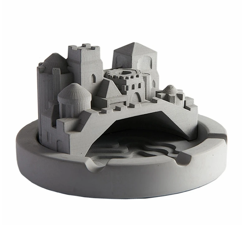 

Wholesale Castle Design Cement Ashtray Mountian Concrete Ashtray Smoking Accessories, Multicolor