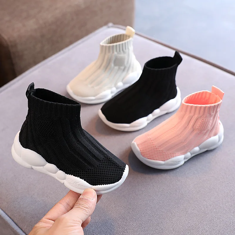 

Korean version slip on socks shoes breathable elastic upper children boots tennis casual shoes
