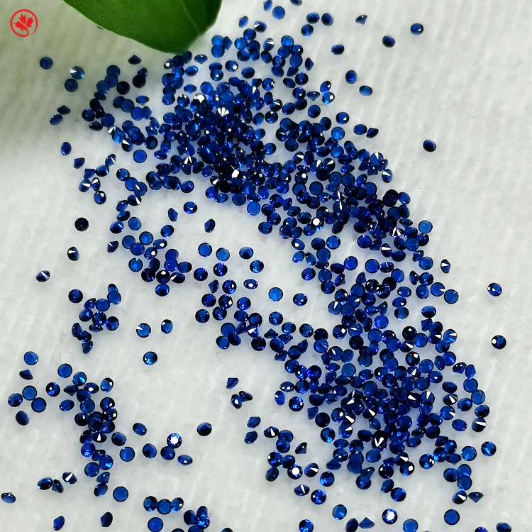 

Wuzhou gems synthetic Blue spinel gemstone round shape rough gemstone, 113#