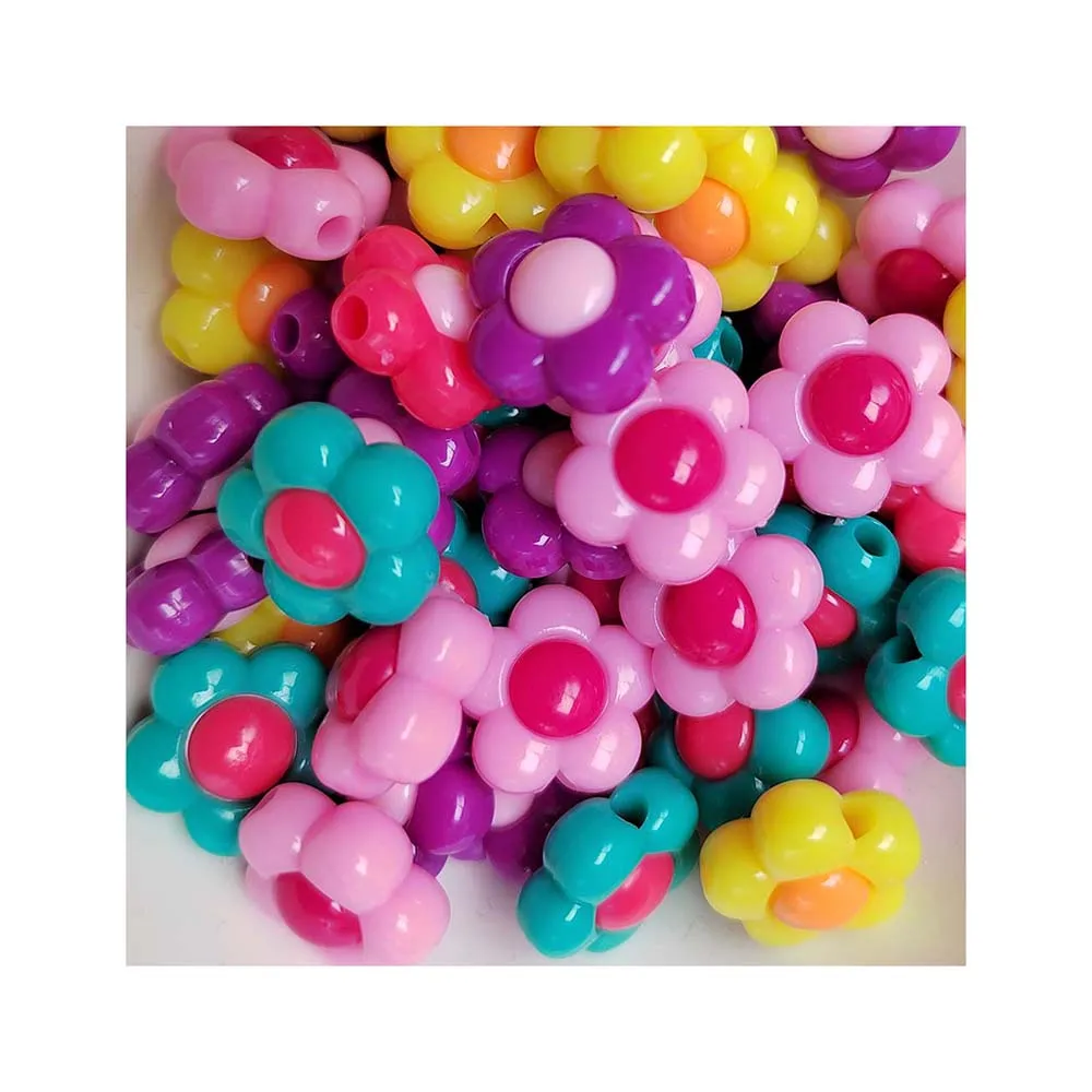 

Multi Shape Acrylic Flower Butterfly Round Heart Candy Beads with Hole for Bracelets Necklace Jewelry Making Accessories