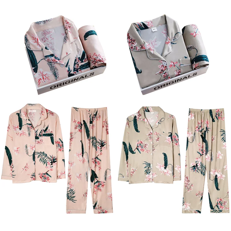 

High Quality Pajamas Long Sleeve Pajama Set Ladies Night Pajama Set Sleepwear