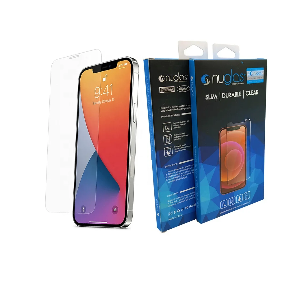 

Shenzhen manufacturer supplier Nuglas 9h hardness tempered glass screen protector for iPhone 12 12 Pro in stock