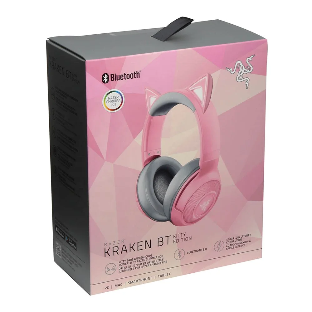 

Razer Kraken BT Kitty Gaming Headset BT 5.0 Wireless Headphone 40mm Driver Unit Low Latency Built-in Beamforming Microphone Pink