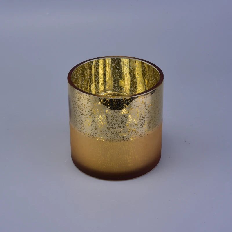 Mercury Gold Glass Votive Candle Holders Matte Gold Dipped Base Home Decor Pieces