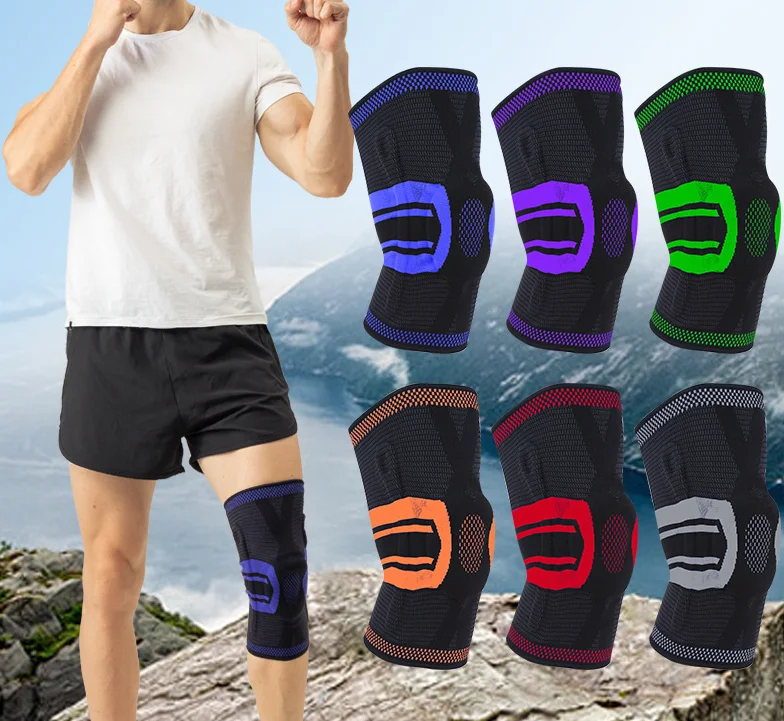 

Miket Custom Logo Outdoor Exercise Sports Leg Wraps Patella Protection Gym Power Lifting Knee Brace Support, Gray.red.blue.orange.green.oem color