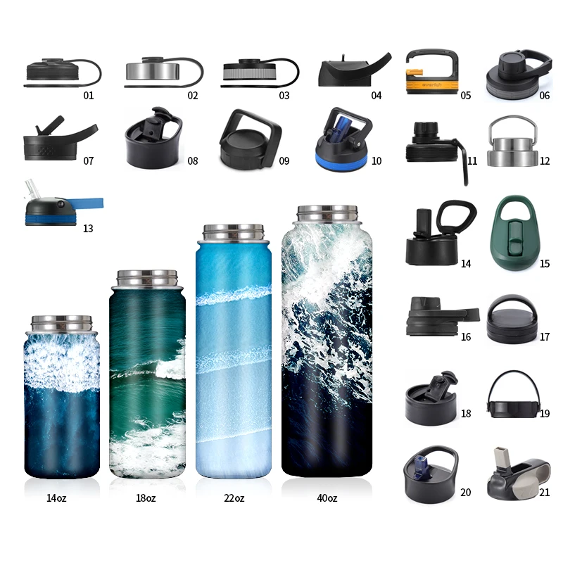 

Wholesale Sublimation Blanks flask 18/8 Stainless Steel Vacuum Hydro Water Bottle Insulated Sports Bottle with flex lid, Customized color