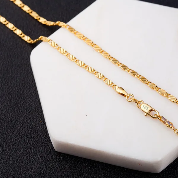 

18K gold filled chain necklace for men and women 2 MM 16-30 inch, Rose gold