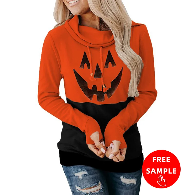 

free sample 2011 fall hooded Halloween Ghost Pumpkin S-3XL oversize Women's hoodies