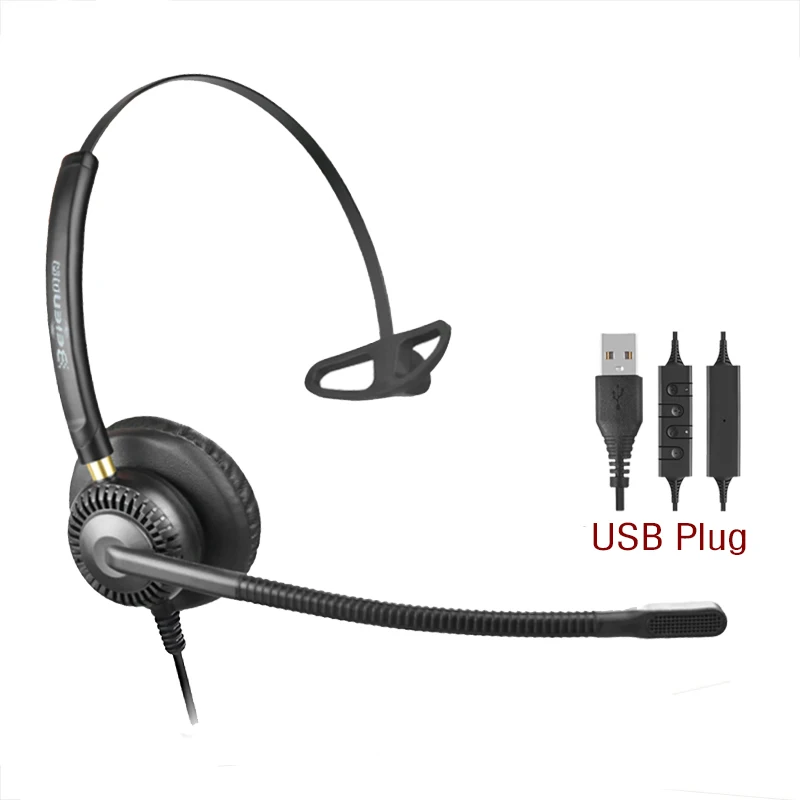 

Top Sold Wired USB Mono Computer Headset Call Center Work Headphone Noise Cancellation With Microphone And Volume Control For PC