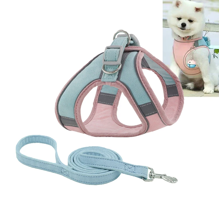 

amazon custom comfortable suede luxury pet lead dog harness set leash dog harness, Customized color